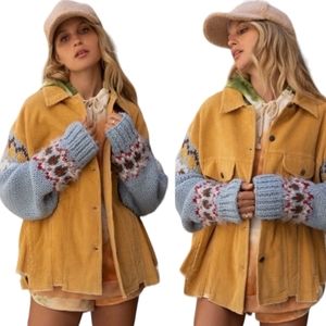 POL Corduroy Jacket With Sweater Sleeves (New)